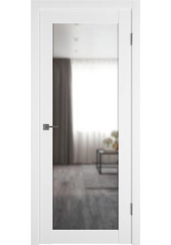 Межкомнатная дверь Emalex 32, со стеклом, цвет Emalex Ice